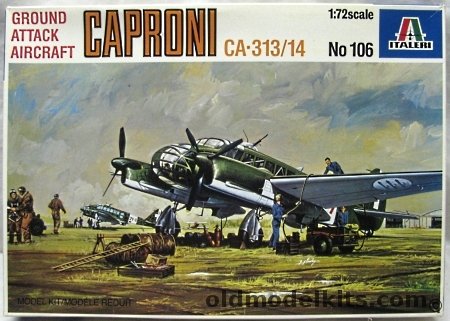 Italeri 1/72 Caproni CA-313 or CA-314 Ground Attack Aircraft Italian/Swedish/French Air Forces, 106 plastic model kit